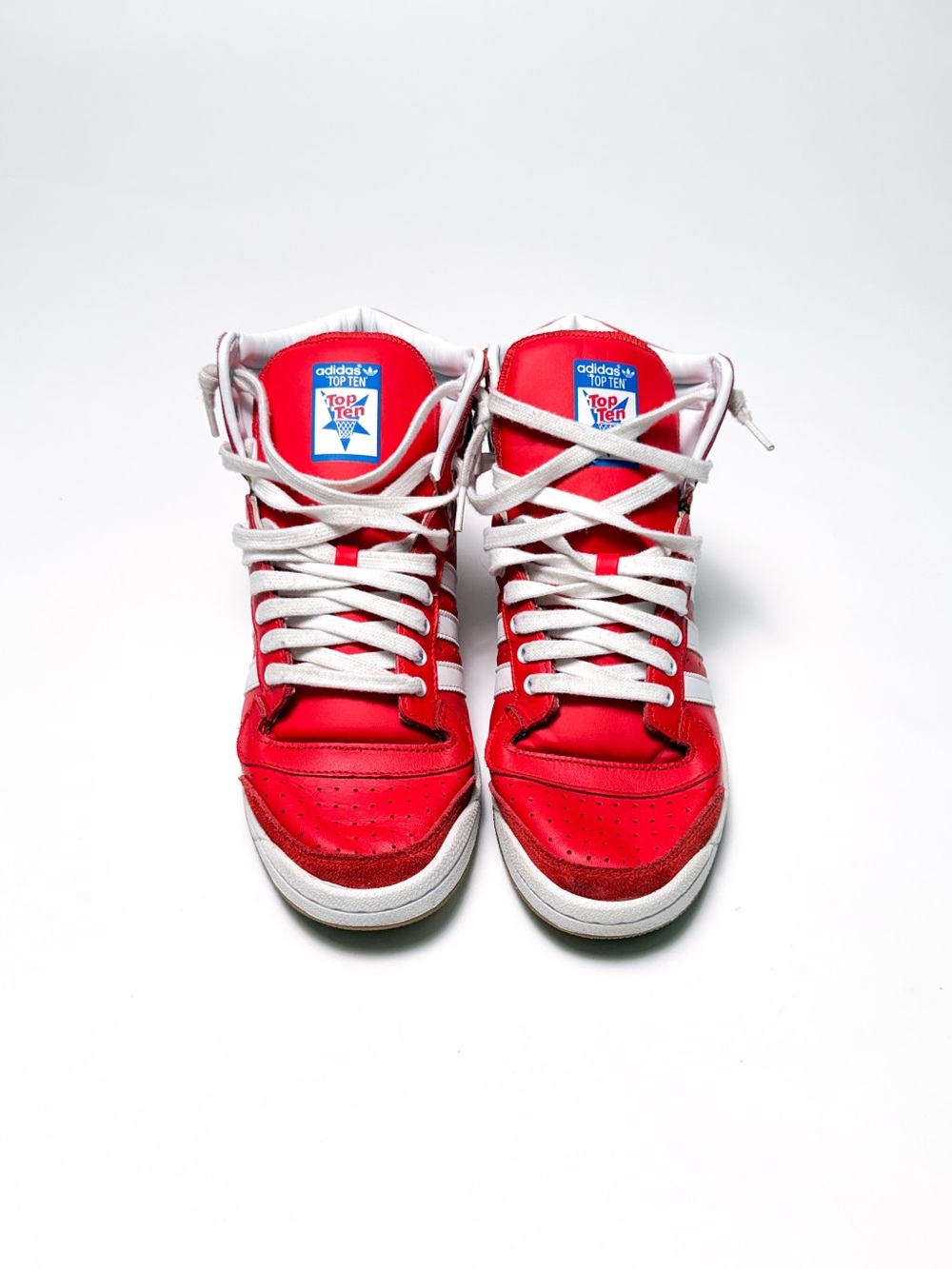 adidas Originals Top Ten Hi D65163 Red White High Top Sneakers